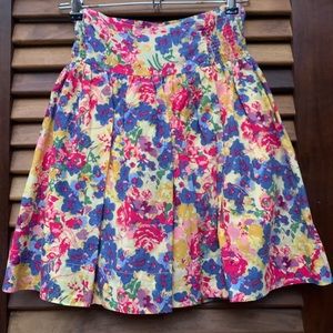 100% Cotton Beautiful Floral High-Waist Skirt